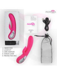 VIBRADOR DUSTIN SILICONA RECARGABLE CON SUCCIÓN CLITORAL DE LA MARCA MORESSA