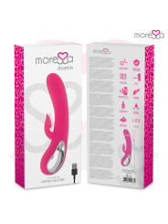 VIBRADOR DUSTIN SILICONA RECARGABLE CON SUCCIÓN CLITORAL DE LA MARCA MORESSA