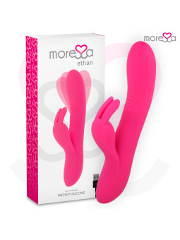 VIBRADOR ETHAN SILICONA RECARGABLE PUNTO G Y CLÍTORIS DE LA MARCA MORESSA