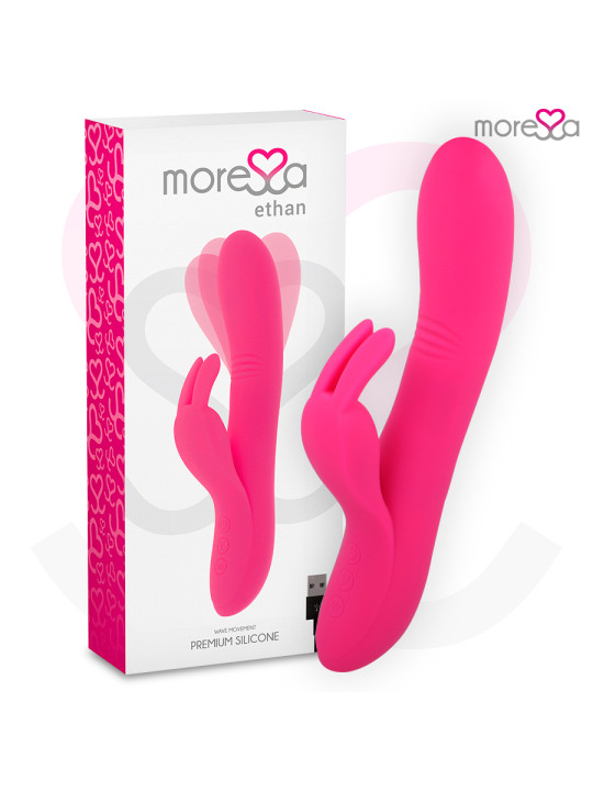 VIBRADOR ETHAN SILICONA RECARGABLE PUNTO G Y CLÍTORIS DE LA MARCA MORESSA