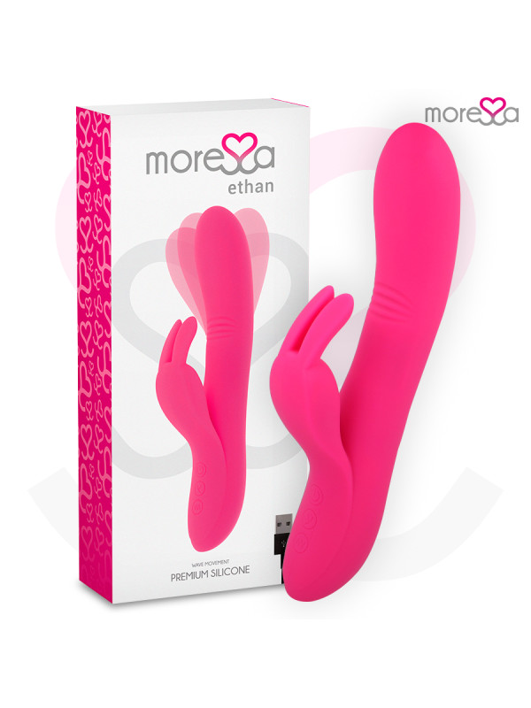 VIBRADOR ETHAN SILICONA RECARGABLE PUNTO G Y CLÍTORIS DE LA MARCA MORESSA