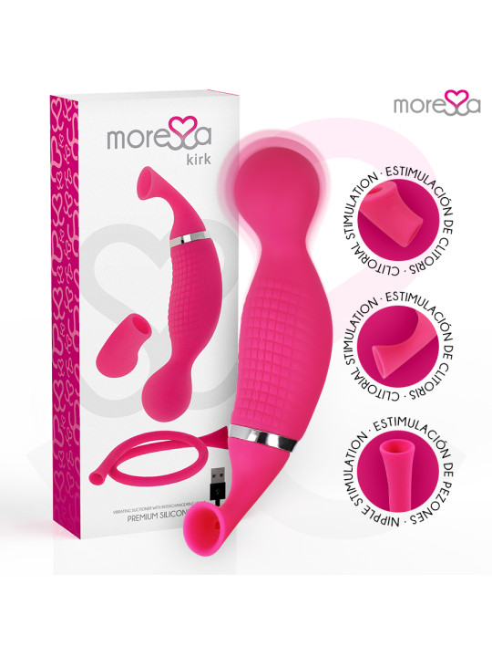 VIBRADOR KIRK PREMIUM SILICONE CON SUCCIÓN RECARGABLE DE LA MARCA MORESSA