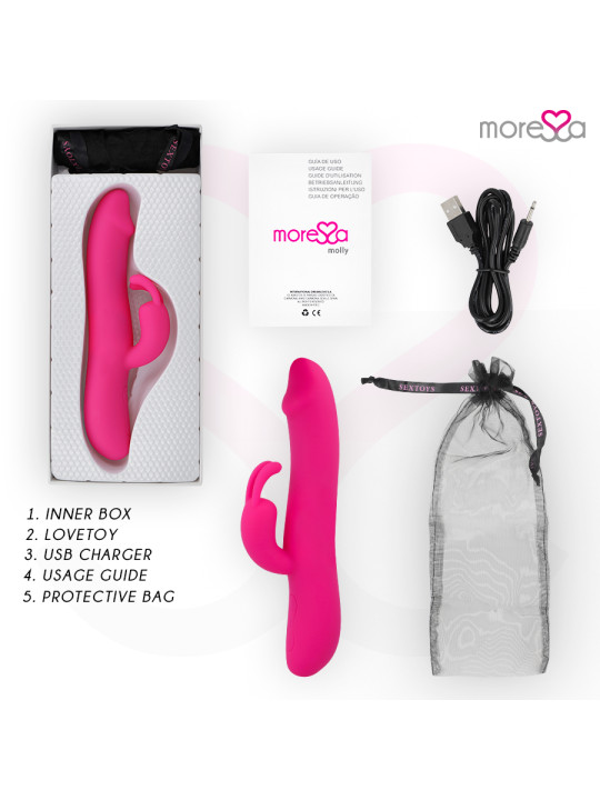 MOLLY VIBRADOR CLITORIAL RECARGABLE SILICONA PREMIUM DE LA MARCA MORESSA