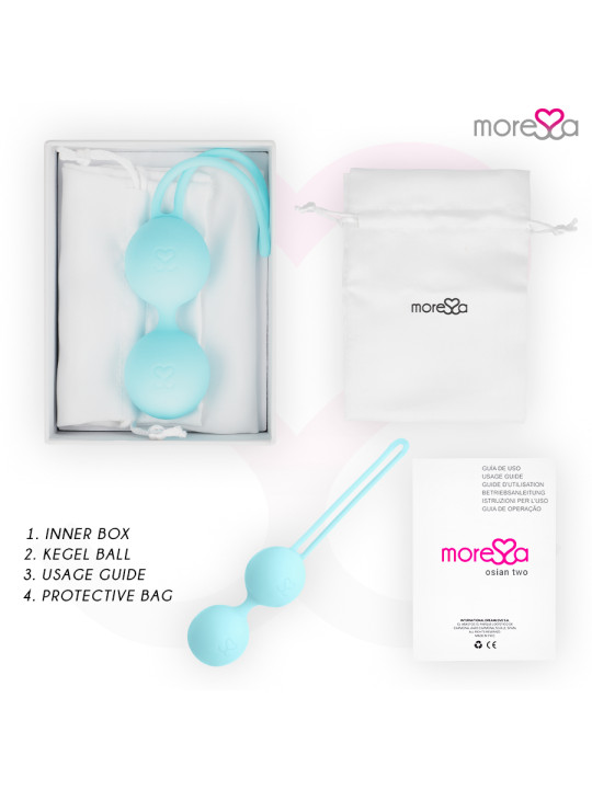 BOLAS CHINAS OSIAN TWO SILICONA SUAVE ENTRENAMIENTO PÉLVICO DE LA MARCA MORESSA