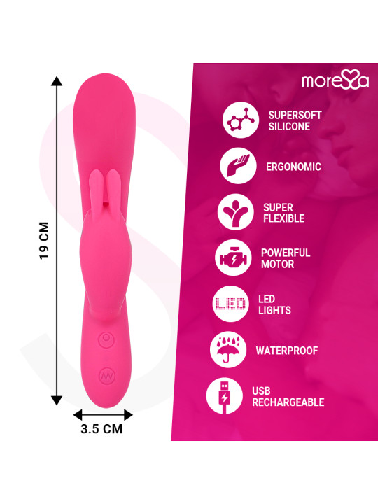 VIBRADOR RABBIT TELMO SILICONA RECARGABLE 7 VELOCIDADES DE LA MARCA MORESSA