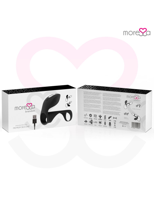 ANILLO VIBRADOR BRANDON CON FUNDA SILICONA PREMIUM DE LA MARCA MORESSA