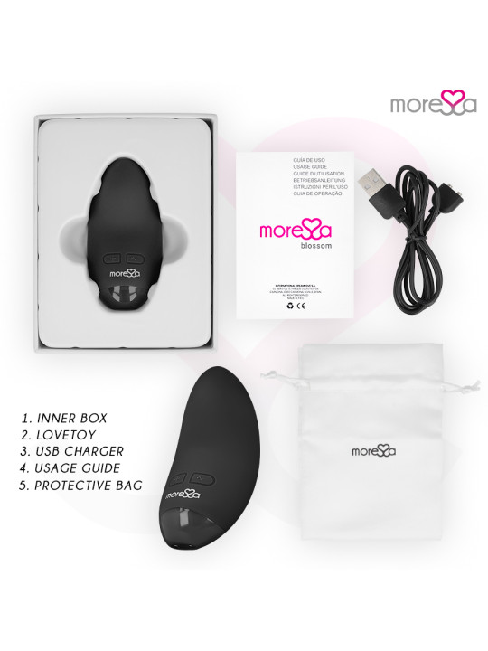BLOSSOM VIBRADOR SILICONA MÉDICA 6 MODOS RECARGABLE DE LA MARCA MORESSA