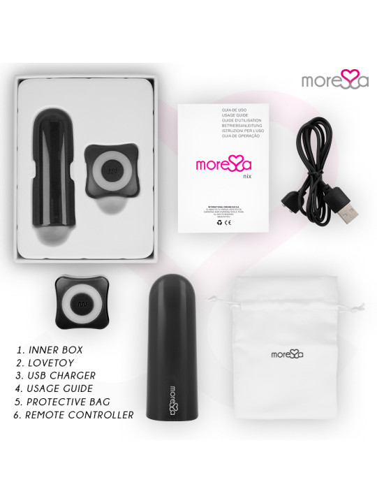 VIBRADOR NIX CONTROL REMOTO SILENCIOSO Y RECARGABLE DE LA MARCA MORESSA
