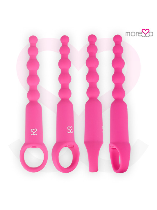 VIBRADOR ANAL CONTROL REMOTO RONIE SILICONA ROSA DE LA MARCA MORESSA