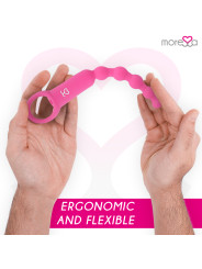 VIBRADOR ANAL CONTROL REMOTO RONIE SILICONA ROSA DE LA MARCA MORESSA