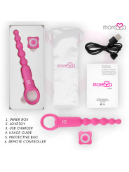 VIBRADOR ANAL CONTROL REMOTO RONIE SILICONA ROSA DE LA MARCA MORESSA