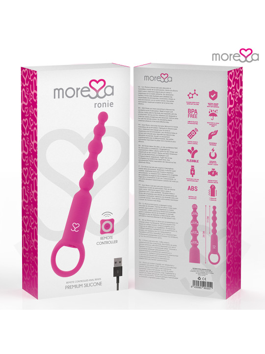 VIBRADOR ANAL CONTROL REMOTO RONIE SILICONA ROSA DE LA MARCA MORESSA
