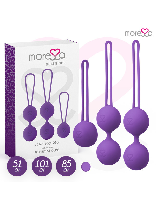 BOLAS CHINAS OSIAN SET SILICONA SUAVE ENTRENAMIENTO PÉLVICO DE LA MARCA MORESSA