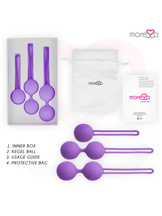 BOLAS CHINAS OSIAN SET SILICONA SUAVE ENTRENAMIENTO PÉLVICO DE LA MARCA MORESSA