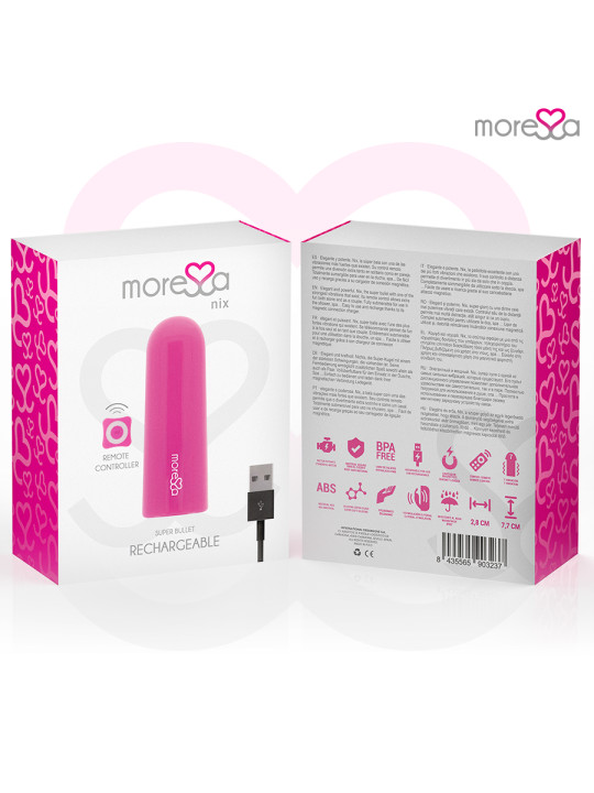 VIBRADOR CONTROL REMOTO NIX ROSA SILENCIOSO Y RECARGABLE DE LA MARCA MORESSA