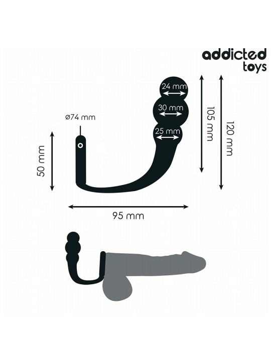 PLUG ANAL SILICONA CON ANILLO ESTIMULACIÓN ADDICTED TOYS DE LA MARCA ADDICTED TOYS