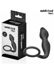 PLUG ANAL CON ANILLO TESTICULAR SILICONA ESTIMULACIÓN DOBLE DE LA MARCA ADDICTED TOYS