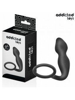 PLUG ANAL CON ANILLO TESTICULAR SILICONA ESTIMULACIÓN DOBLE DE LA MARCA ADDICTED TOYS
