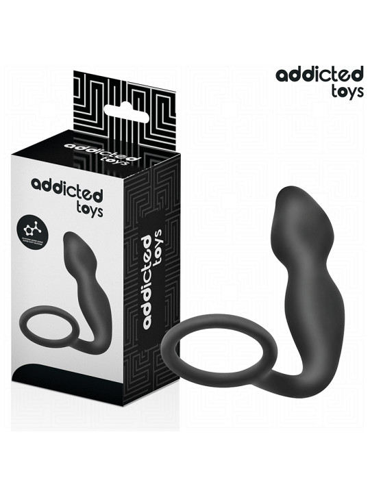 PLUG ANAL CON ANILLO TESTICULAR SILICONA ESTIMULACIÓN DOBLE DE LA MARCA ADDICTED TOYS