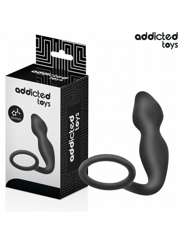 PLUG ANAL CON ANILLO TESTICULAR SILICONA ESTIMULACIÓN DOBLE DE LA MARCA ADDICTED TOYS