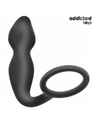PLUG ANAL CON ANILLO TESTICULAR SILICONA ESTIMULACIÓN DOBLE DE LA MARCA ADDICTED TOYS