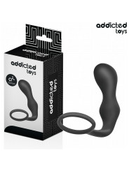 PLUG ANAL SILICONA CON ANILLO TESTICULAR CONTROL TOTAL DE LA MARCA ADDICTED TOYS