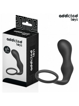 PLUG ANAL SILICONA CON ANILLO TESTICULAR CONTROL TOTAL DE LA MARCA ADDICTED TOYS