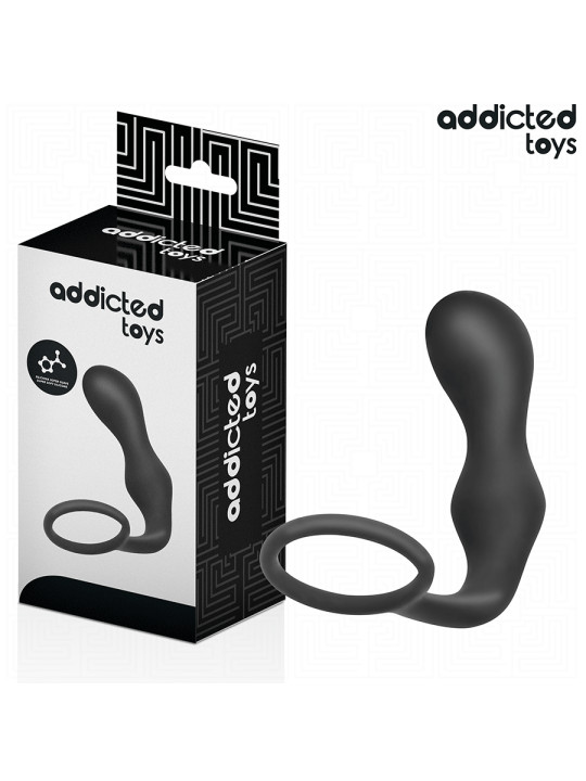 PLUG ANAL SILICONA CON ANILLO TESTICULAR CONTROL TOTAL DE LA MARCA ADDICTED TOYS