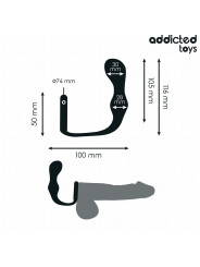 PLUG ANAL SILICONA CON ANILLO TESTICULAR CONTROL TOTAL DE LA MARCA ADDICTED TOYS