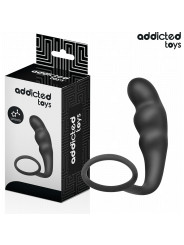 PLUG ANAL SILICONA CON ANILLO TESTICULAR CONTROL DE LA MARCA ADDICTED TOYS