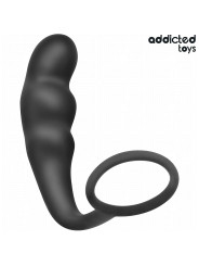 PLUG ANAL SILICONA CON ANILLO TESTICULAR CONTROL DE LA MARCA ADDICTED TOYS