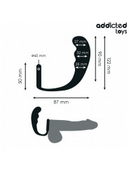 PLUG ANAL SILICONA CON ANILLO TESTICULAR CONTROL DE LA MARCA ADDICTED TOYS