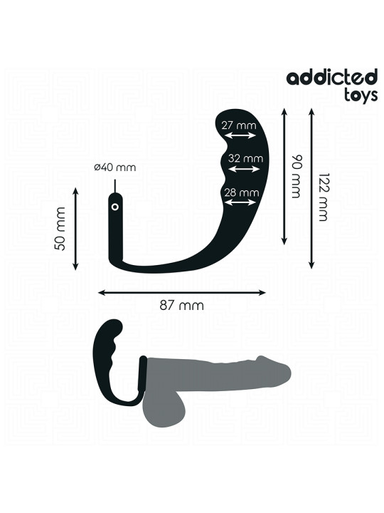PLUG ANAL SILICONA CON ANILLO TESTICULAR CONTROL DE LA MARCA ADDICTED TOYS