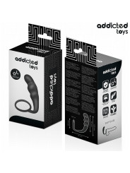 PLUG ANAL SILICONA CON ANILLO TESTICULAR CONTROL DE LA MARCA ADDICTED TOYS