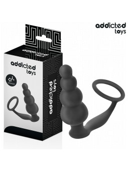 PLUG ANAL CON ANILLO TESTICULAR SILICONA 235MM ADDICTED TOYS DE LA MARCA ADDICTED TOYS