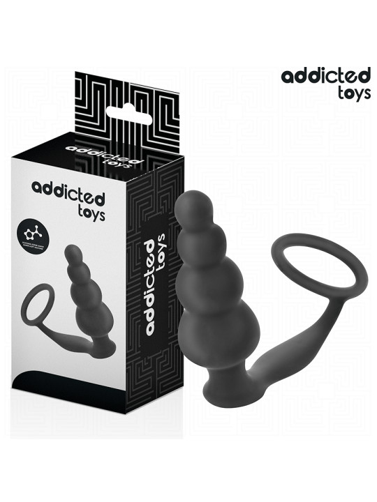 PLUG ANAL CON ANILLO TESTICULAR SILICONA 235MM ADDICTED TOYS DE LA MARCA ADDICTED TOYS