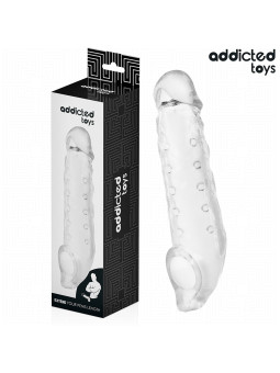 EXTENSOR PENE TRANSPARENTE 27 CM AUMENTO LONGITUD Y GROSOR DE LA MARCA ADDICTED TOYS