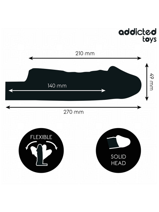 EXTENSOR PENE TRANSPARENTE 27 CM AUMENTO LONGITUD Y GROSOR DE LA MARCA ADDICTED TOYS
