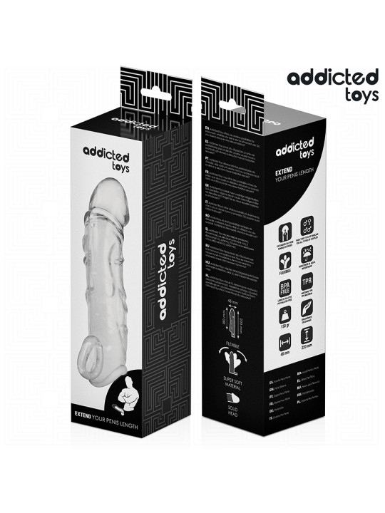EXTENSOR PENE TRANSPARENTE ADDICTED TOYS 22 CM DE LA MARCA ADDICTED TOYS