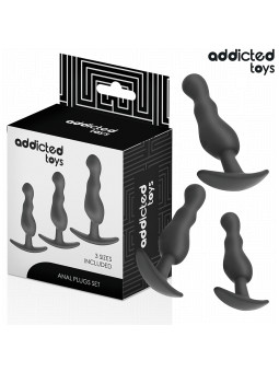 SET 3 PLUGS ANALES SILICONA PROGRESIVO ADDICTED TOYS DE LA MARCA ADDICTED TOYS