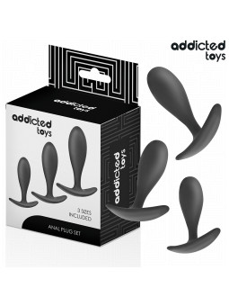SET 3 PLUGS ANALES SILICONA PROGRESIVO ADICTED TOYS DE LA MARCA ADDICTED TOYS