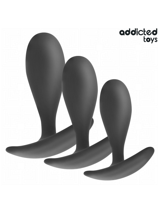 SET 3 PLUGS ANALES SILICONA PROGRESIVO ADICTED TOYS DE LA MARCA ADDICTED TOYS