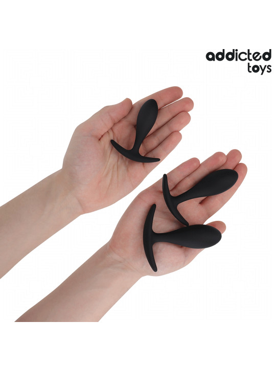 SET 3 PLUGS ANALES SILICONA PROGRESIVO ADICTED TOYS DE LA MARCA ADDICTED TOYS