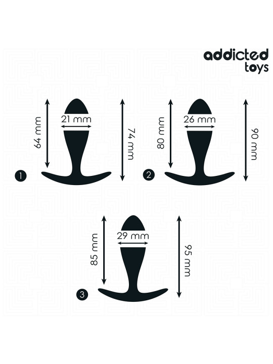 SET 3 PLUGS ANALES SILICONA PROGRESIVO ADICTED TOYS DE LA MARCA ADDICTED TOYS