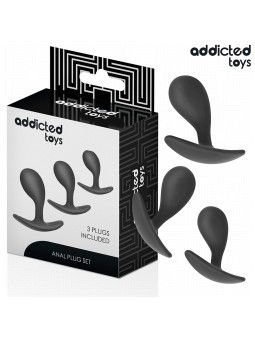 SET 3 PLUGS ANALES SILICONA PROGRESIVOS ADDICTED TOYS DE LA MARCA ADDICTED TOYS