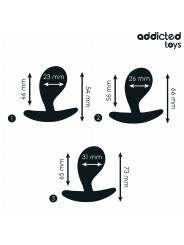 SET 3 PLUGS ANALES SILICONA PROGRESIVOS ADDICTED TOYS DE LA MARCA ADDICTED TOYS
