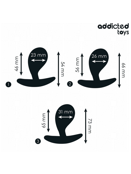 SET 3 PLUGS ANALES SILICONA PROGRESIVOS ADDICTED TOYS DE LA MARCA ADDICTED TOYS