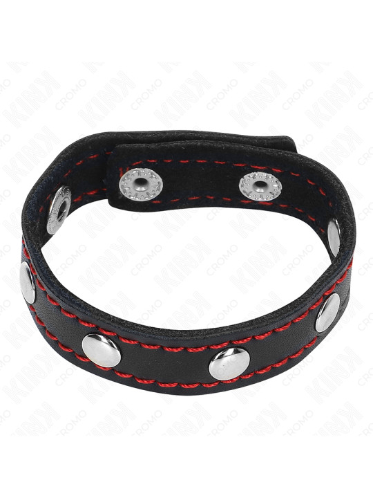 KINK - ANILLO PENE CUERO CON CIERRE A PRESIÓN FORRO ROJO 21 X 1.5 CM DE LA MARCA KINK RING POWER