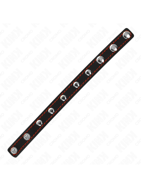KINK - ANILLO PENE CUERO CON CIERRE A PRESIÓN FORRO ROJO 21 X 1.5 CM DE LA MARCA KINK RING POWER