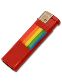 MECHERO FUSCIA CON BANDERA LGBT DE LA MARCA PRIDE